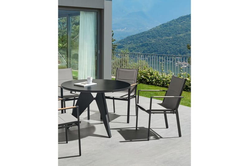 Zama Käsinojatuoli - Musta/Harmaa - Puutarhakalusteet - Puutarhatuoli - Karmituoli ulos