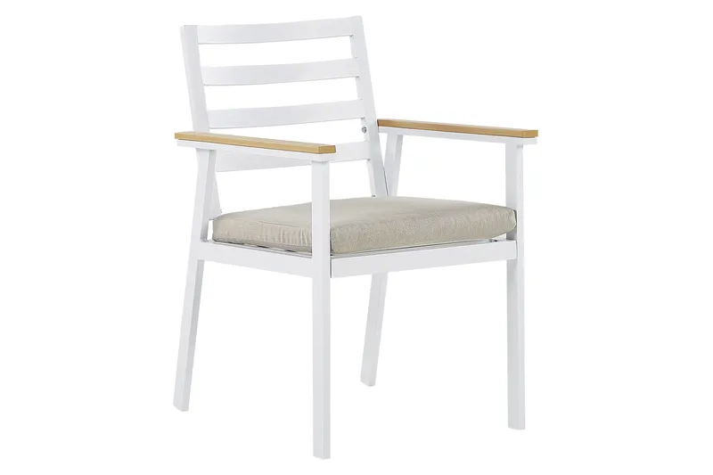 Zanca Käsinojatuoli, Valkoinen/Vaaleanruskea/Beige