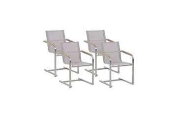 Zervo Käsinojatuoli - Beige/Hopea - Puutarhakalusteet - Puutarhatuoli - Karmituoli ulos