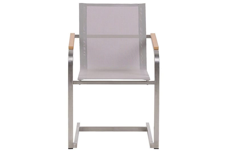 Zervo Käsinojatuoli - Beige/Hopea - Puutarhakalusteet - Puutarhatuoli - Karmituoli ulos