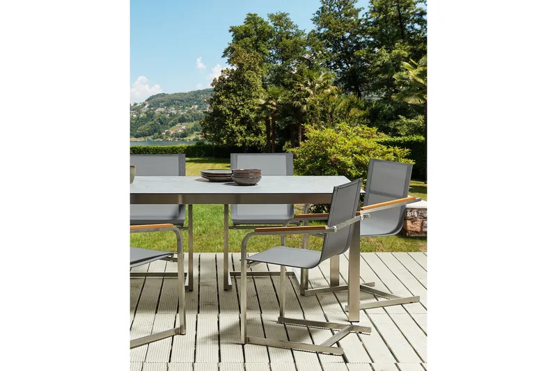 Zervo Käsinojatuoli - Harmaa/Hopea - Puutarhakalusteet - Puutarhatuoli - Karmituoli ulos