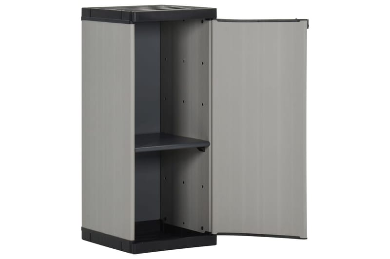 beBasic Puutarhan varastokaappi 1 hyllyllä harmaa ja musta 35x40x85 cm - Harmaa - Puutarhakalusteet - Säilytyslaatikot & kalustesuojat - Säilytyslaatikot ulos