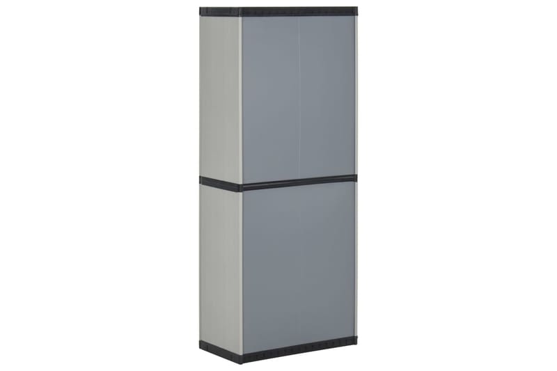 beBasic Puutarhan varastokaappi 3 hyllyä musta ja harmaa 68x40x168 cm - Harmaa - Puutarhakalusteet - Säilytyslaatikot & kalustesuojat - Säilytyslaatikot ulos