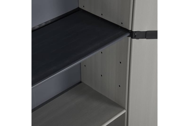 beBasic Puutarhan varastokaappi 3 hyllyä musta ja harmaa 68x40x168 cm - Harmaa - Puutarhakalusteet - Säilytyslaatikot & kalustesuojat - Säilytyslaatikot ulos