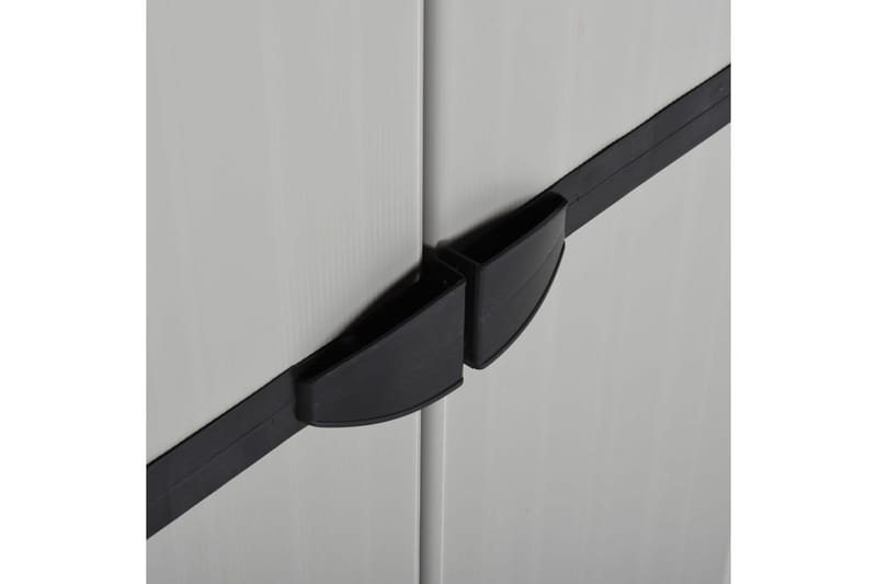 beBasic Puutarhan varastokaappi 3 hyllyä mustaharmaa 68x40x168 cm - Harmaa - Puutarhakalusteet - Säilytyslaatikot & kalustesuojat - Säilytyslaatikot ulos