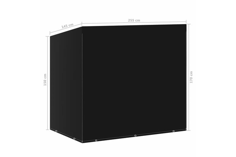 Keinun penkinsuoja 10 purjerengasta 255x145x170cm - Musta - Puutarhakalusteet - Säilytyslaatikot & kalustesuojat - Pihakeinun suojapeite