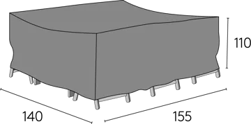 Hillerstorp huonekalusuoja 155x140x110 cm harmaa - Hillerstorp - Puutarhakalusteet - Säilytyslaatikot & kalustesuojat - Ulkokalusteiden suojapeite