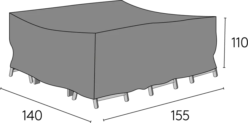 Hillerstorp huonekalusuoja 155x140x110 cm harmaa - Hillerstorp - Puutarhakalusteet - Säilytyslaatikot & kalustesuojat - Ulkokalusteiden suojapeite
