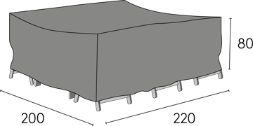 Hillerstorp Huonekalusuoja 200x220x80 cm harmaa - Hillerstorp - Puutarhakalusteet - Säilytyslaatikot & kalustesuojat - Ulkokalusteiden suojapeite