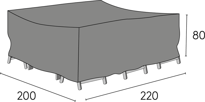 Hillerstorp Huonekalusuoja 200x220x80 cm harmaa - Hillerstorp - Puutarhakalusteet - Säilytyslaatikot & kalustesuojat - Ulkokalusteiden suojapeite