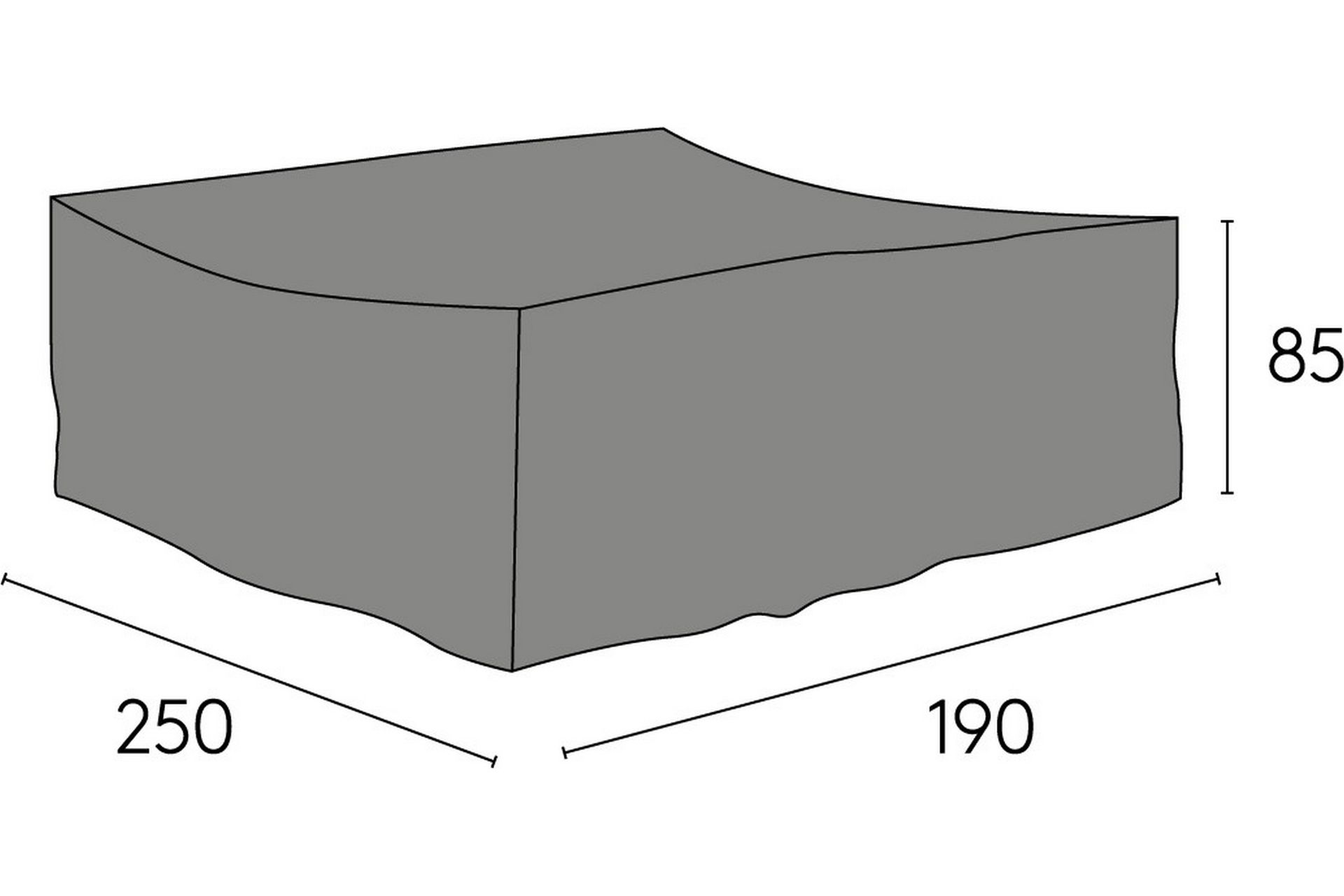 Kalustesuoja Eskilstuna 190x250 cm Harmaa - Hillerstorp - Puutarhakalusteet - Säilytyslaatikot & kalustesuojat - Ulkokalusteiden suojapeite