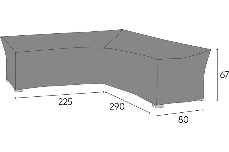 Kalustesuoja Eskilstuna 80x290 cm Harmaa - Hillerstorp - Ulkokalusteiden suojapeite