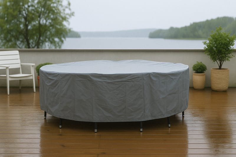Kalustesuojapeite Klas Pyöreä 300 cm - Harmaa - Puutarhakalusteet - Säilytyslaatikot & kalustesuojat - Ulkokalusteiden suojapeite