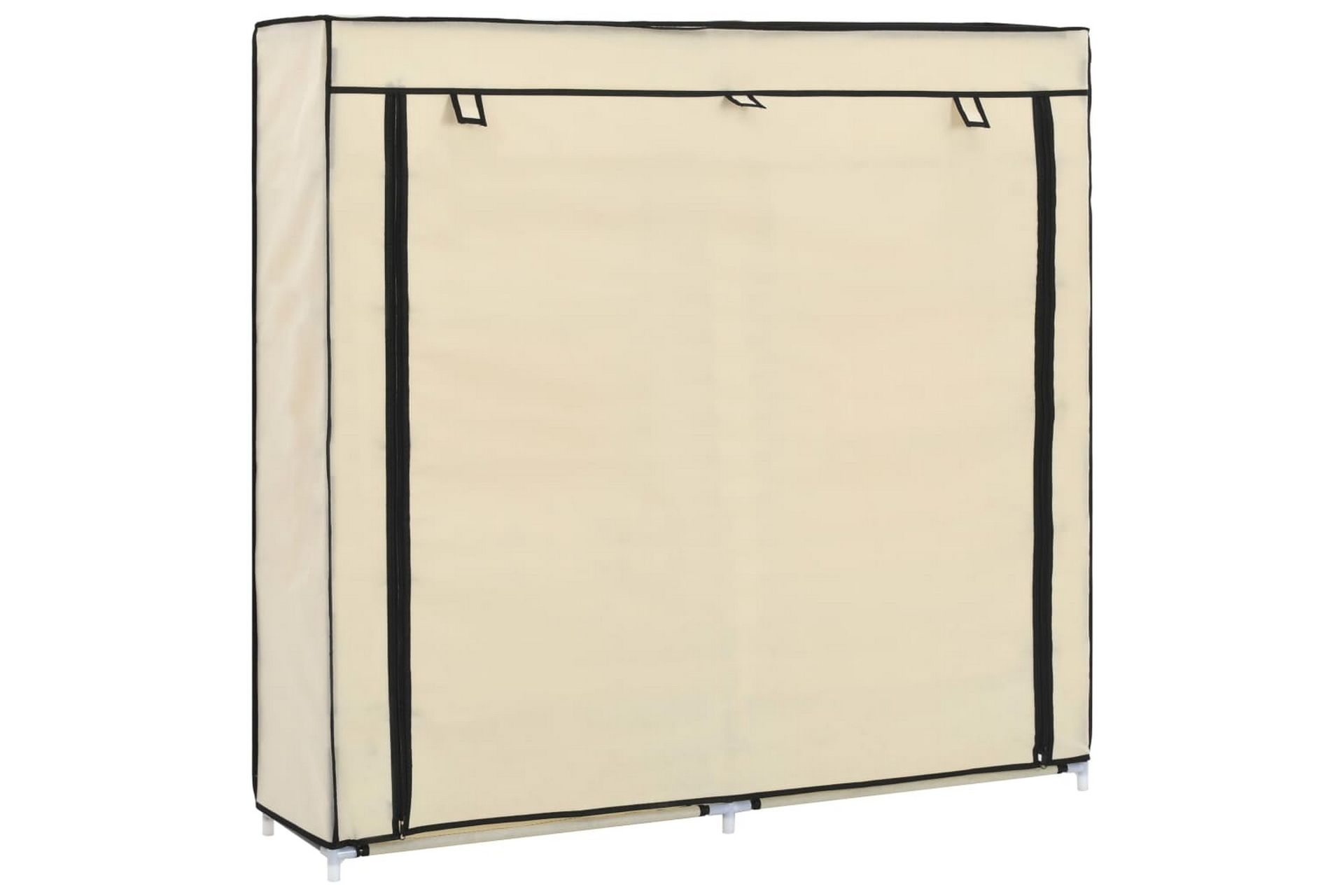 Kenkäkaappi suojalla kerma 115x28x110 cm kangas - Kerma - Puutarhakalusteet - Säilytyslaatikot & kalustesuojat - Ulkokalusteiden suojapeite