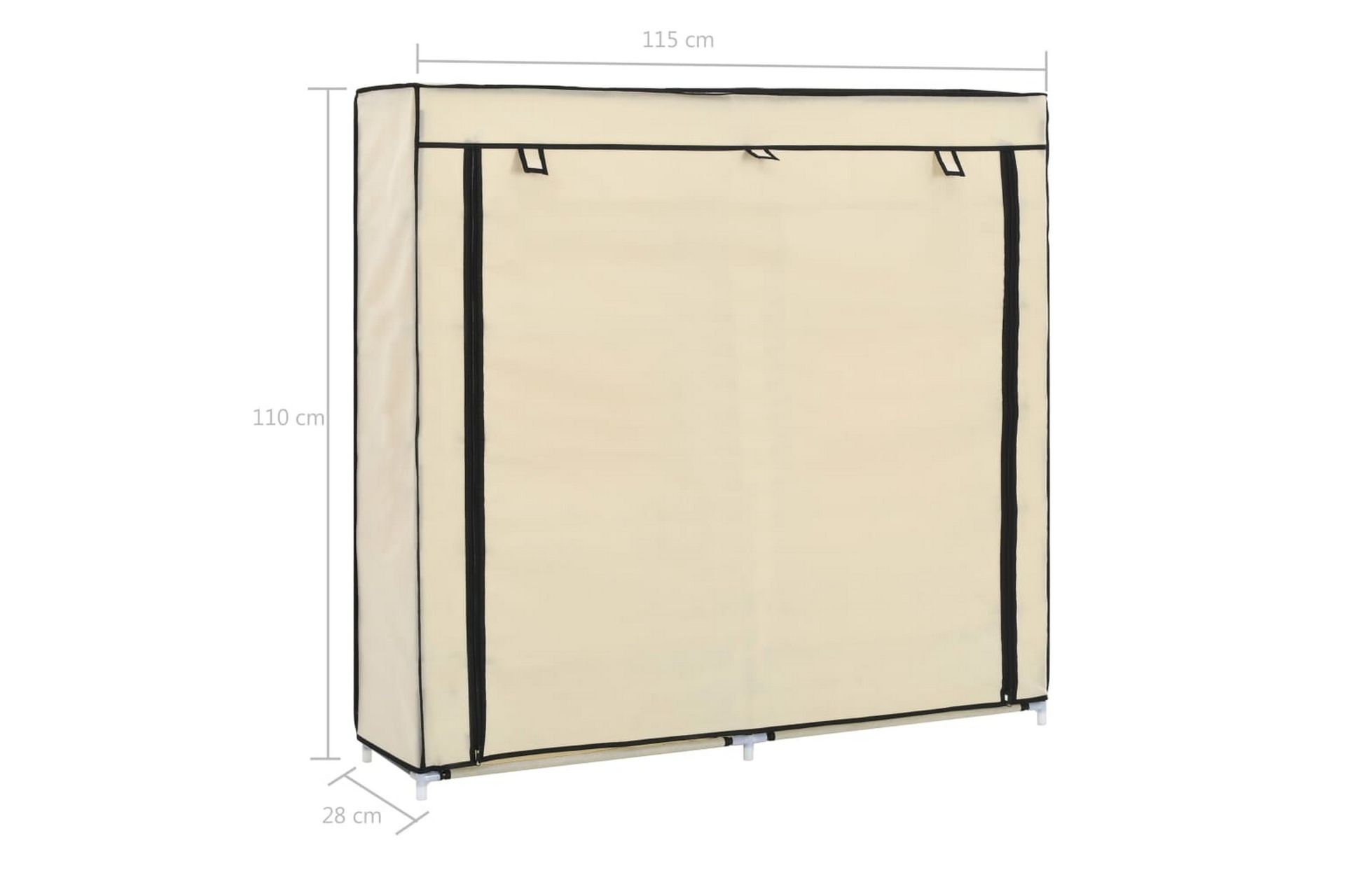 Kenkäkaappi suojalla kerma 115x28x110 cm kangas - Kerma - Puutarhakalusteet - Säilytyslaatikot & kalustesuojat - Ulkokalusteiden suojapeite