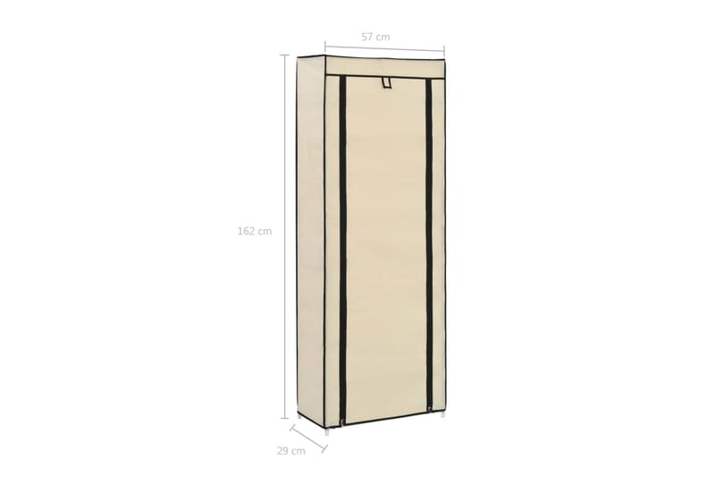 Kenkäkaappi suojalla kerma 57x29x162 cm kangas - Kerma - Puutarhakalusteet - Säilytyslaatikot & kalustesuojat - Ulkokalusteiden suojapeite