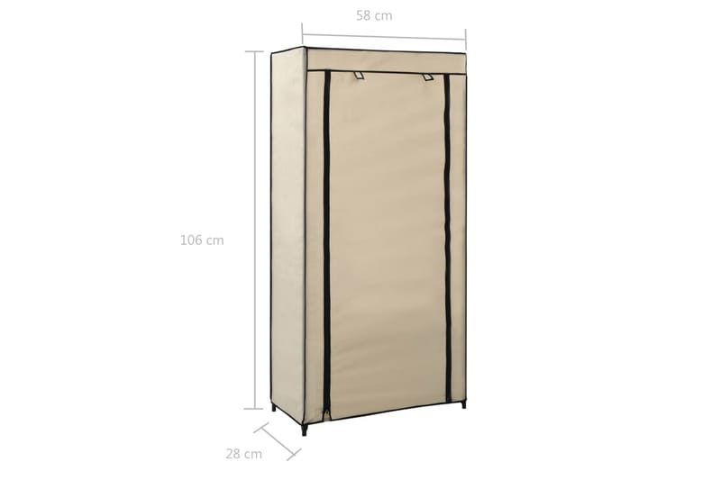 Kenkäkaappi suojalla kerma 58x28x106 cm kangas - Kerma - Puutarhakalusteet - Säilytyslaatikot & kalustesuojat - Ulkokalusteiden suojapeite
