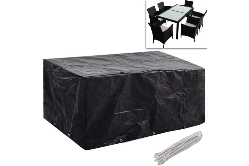 Puutarhahuonekalujen suojat 2 kpl 10 purjerengasta 240x140cm - Musta - Puutarhakalusteet - Säilytyslaatikot & kalustesuojat - Ulkokalusteiden suojapeite