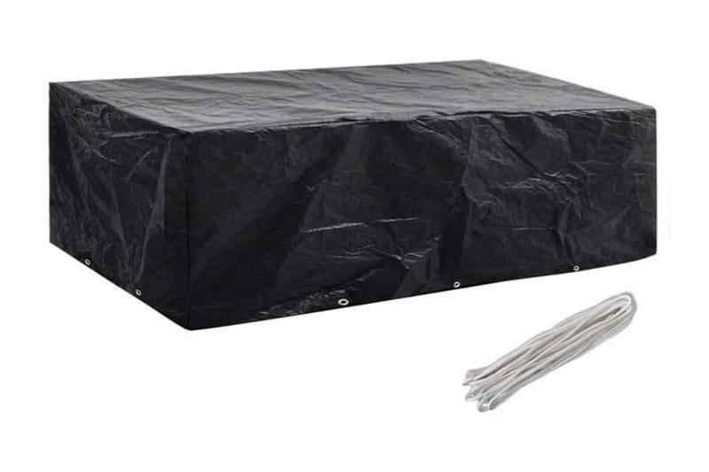 Puutarhahuonekalujen suojat 2 kpl 10 purjerengasta 300x140cm - Musta - Puutarhakalusteet - Säilytyslaatikot & kalustesuojat - Ulkokalusteiden suojapeite