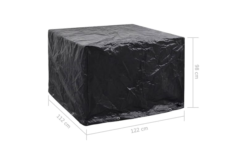Puutarhakalusteiden suoja 8 purjerengasta 122x112x98 cm - Musta - Puutarhakalusteet - Säilytyslaatikot & kalustesuojat - Ulkokalusteiden suojapeite
