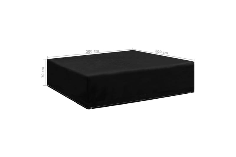 Puutarhakalusteiden suoja 8 purjerengasta 200x200x70 cm - Musta - Puutarhakalusteet - Säilytyslaatikot & kalustesuojat - Ulkokalusteiden suojapeite