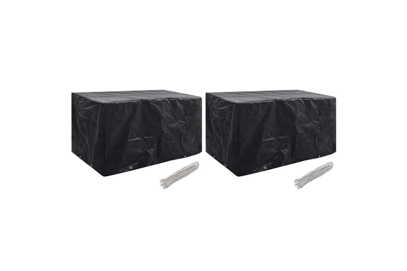 Puutarhakalusteiden suojat 2 kpl 8 purjerengasta 180x70x90cm - Musta - Puutarhakalusteet - Säilytyslaatikot & kalustesuojat - Ulkokalusteiden suojapeite