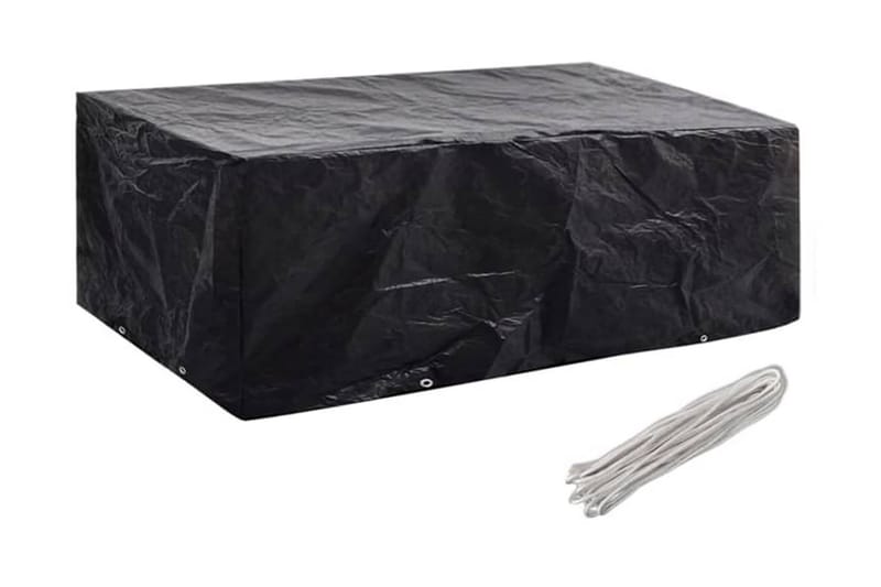 Puutarhakalusteiden suojat 2kpl 8 purjerengasta 200x160x70cm - Musta - Puutarhakalusteet - Säilytyslaatikot & kalustesuojat - Ulkokalusteiden suojapeite