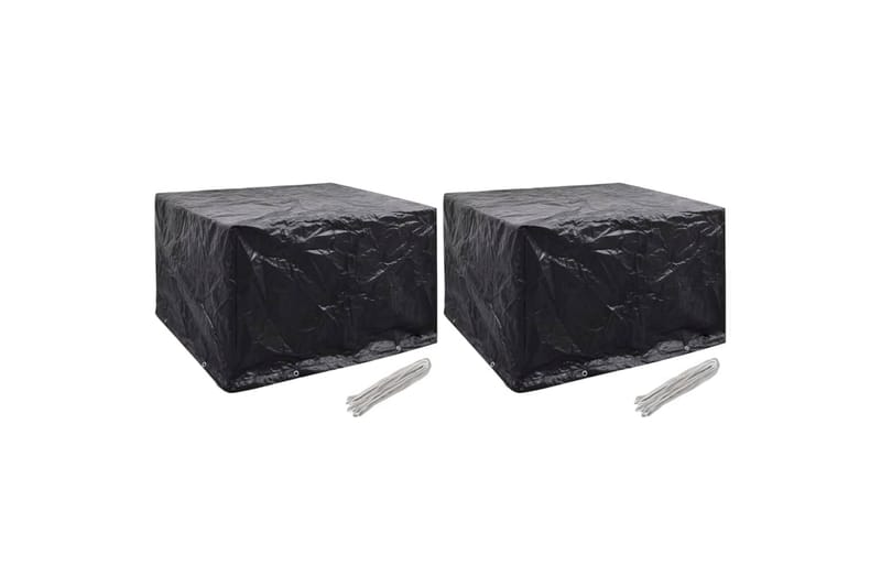 Puutarhakalusteiden suojat 2kpl 8 purjerengasta 135x135x90cm - Musta - Puutarhakalusteet - Säilytyslaatikot & kalustesuojat - Ulkokalusteiden suojapeite