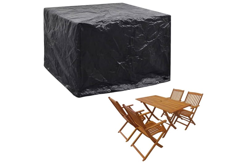 Puutarhakalusteiden suojat 2kpl 8 purjerengasta 122x112x98cm - Musta - Puutarhakalusteet - Säilytyslaatikot & kalustesuojat - Ulkokalusteiden suojapeite