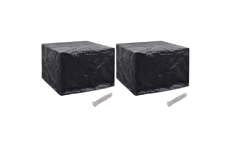 Puutarhakalusteiden suojat 2kpl 8 purjerengasta 122x112x98cm - Musta - Puutarhakalusteet - Säilytyslaatikot & kalustesuojat - Ulkokalusteiden suojapeite