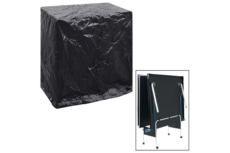 Puutarhakalustesuoja pingispöydälle 8 rengasta 160x55x182 cm - Musta - Puutarhakalusteet - Säilytyslaatikot & kalustesuojat - Ulkokalusteiden suojapeite