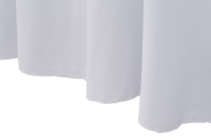 Venyvät pöytäliinat 2 kpl helmalla 243x76x74cm valkoinen - Valkoinen - Puutarhakalusteet - Säilytyslaatikot & kalustesuojat - Ulkokalusteiden suojapeite