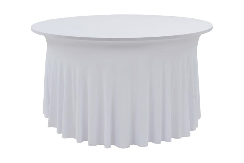 Venyvät pöytäliinat 2 kpl helmalla 150 x 74 cm valkoinen - Valkoinen - Puutarhakalusteet - Säilytyslaatikot & kalustesuojat - Ulkokalusteiden suojapeite