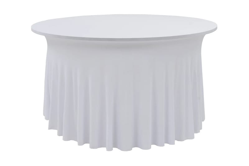 Venyvät pöytäliinat 2 kpl helmalla 180 x 74 cm valkoinen - Valkoinen - Puutarhakalusteet - Säilytyslaatikot & kalustesuojat - Ulkokalusteiden suojapeite