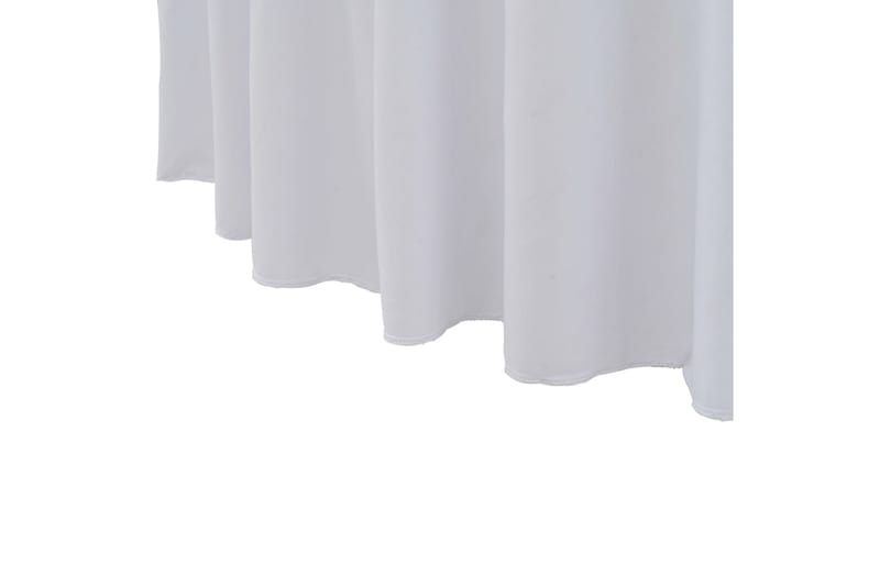Venyvät pöytäliinat 2 kpl helmalla 180 x 74 cm valkoinen - Valkoinen - Puutarhakalusteet - Säilytyslaatikot & kalustesuojat - Ulkokalusteiden suojapeite