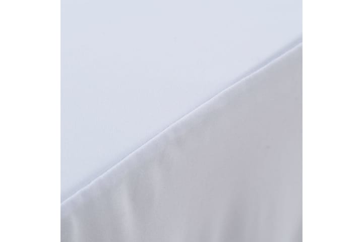 Venyvät pöytäliinat 2 kpl helmalla 120x60,5x74 cm valkoinen - Valkoinen - Ulkokalusteiden suojapeite