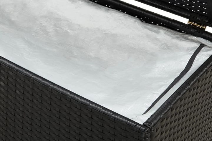 Puutarhan säilytyslaatikko polyrottinki 200x50x60 cm musta - Musta - Säilytyslaatikot ulos