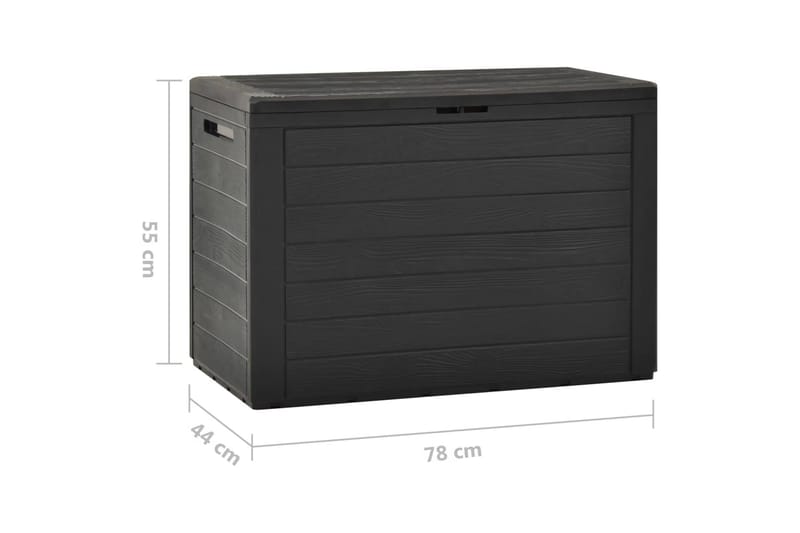 Puutarhan varastoarkku antrasiitti 78x44x55 cm - Antrasiitti - Puutarhakalusteet - Säilytyslaatikot & kalustesuojat - Säilytyslaatikot ulos