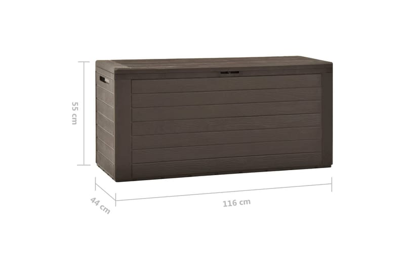 Puutarhan varastoarkku ruskea 116x44x55 cm - Puutarhakalusteet - Säilytyslaatikot & kalustesuojat - Säilytyslaatikot ulos