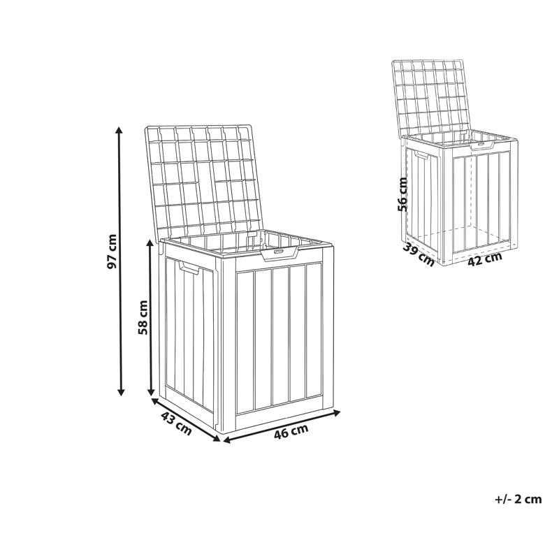 Säilytyslaatikko ulos Medellin 43x46 cm - Beige - Puutarhakalusteet - Säilytyslaatikot & kalustesuojat - Säilytyslaatikot ulos
