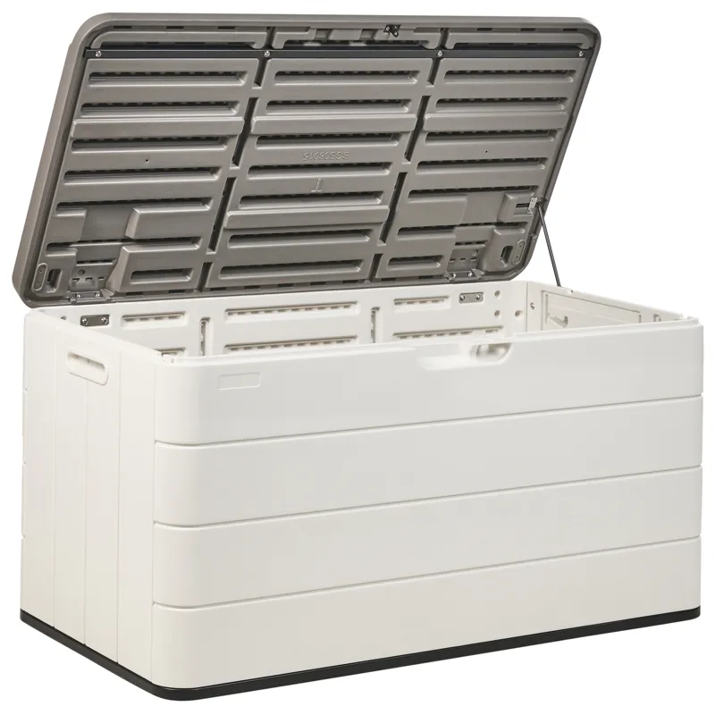 Säilytyslaatikko ulos Milies 60x116 cm, Valkoinen/harmaa