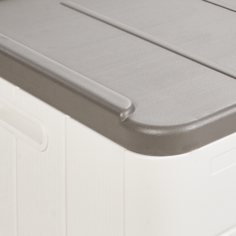 Säilytyslaatikko ulos Milies 60x116 cm - Valkoinen/harmaa - Puutarhakalusteet - Säilytyslaatikot & kalustesuojat - Säilytyslaatikot ulos