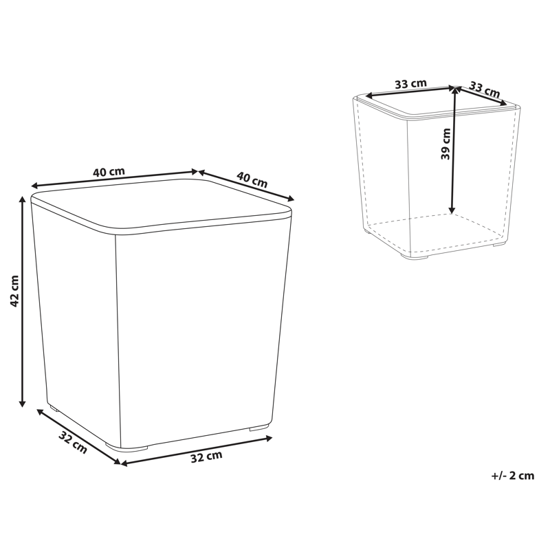 Säilytyslaatikko ulos Sarandi 40x40 cm - Beige - Puutarhakalusteet - Säilytyslaatikot & kalustesuojat - Säilytyslaatikot ulos