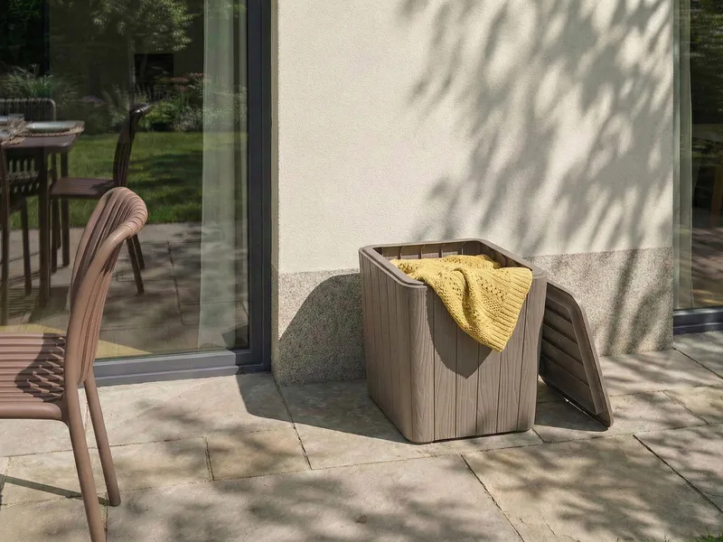 Säilytyslaatikko ulos Sarandi 40x40 cm - Beige - Puutarhakalusteet - Säilytyslaatikot & kalustesuojat - Säilytyslaatikot ulos