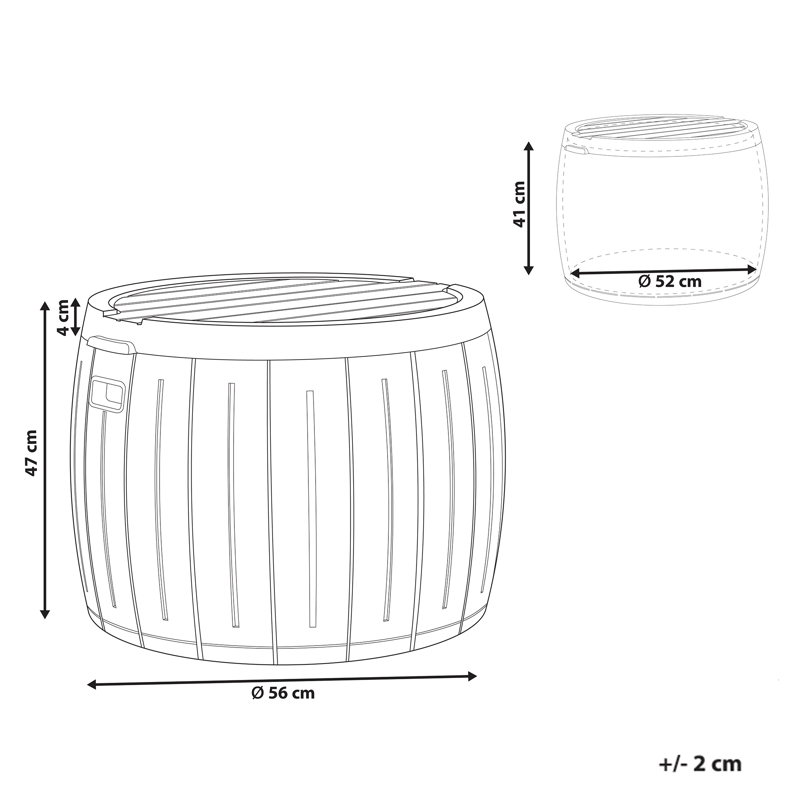 Säilytyslaatikko ulos Prinos 56x56 cm - Harmaa - Puutarhakalusteet - Säilytyslaatikot & kalustesuojat - Säilytyslaatikot ulos