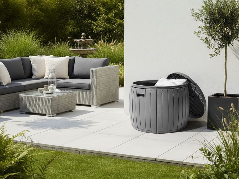 Säilytyslaatikko ulos Prinos 56x56 cm - Harmaa - Puutarhakalusteet - Säilytyslaatikot & kalustesuojat - Säilytyslaatikot ulos