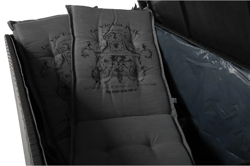 Gigant vedenpitävä XL-tyynysäilytyslaatikko ulkokäyttöön – Polyrottinkinen säilytyslaatikko (L150xS90xK101 cm) - Musta - Puutarhakalusteet - Säilytyslaatikot & kalustesuojat - Säilytyslaatikot ulos