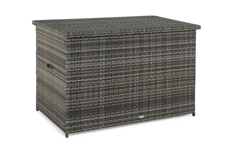 Gigant vedenpitävä XL-tyynysäilytyslaatikko ulkokäyttöön – Polyrottinkinen säilytyslaatikko (L150xS90xK101 cm), Harmaa