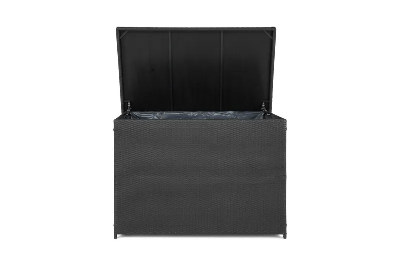 Gigant vedenpitävä XL-tyynysäilytyslaatikko ulkokäyttöön – Polyrottinkinen säilytyslaatikko (L150xS90xK101 cm) - Musta - Puutarhakalusteet - Säilytyslaatikot & kalustesuojat - Säilytyslaatikot ulos