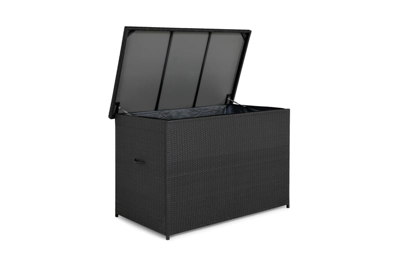 Gigant vedenpitävä XL-tyynysäilytyslaatikko ulkokäyttöön – Polyrottinkinen säilytyslaatikko (L150xS90xK101 cm) - Musta - Puutarhakalusteet - Säilytyslaatikot & kalustesuojat - Säilytyslaatikot ulos